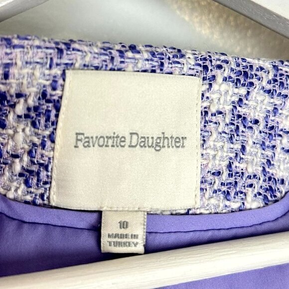 FAVORITE DAUGHTER  The Dasha Houndstooth Check Top in Lilac Tweed Size US 10 - Picture 6 of 14